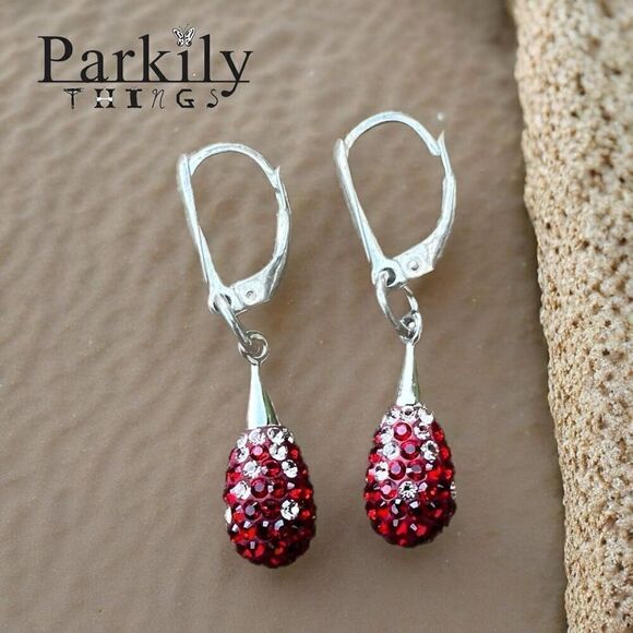 Handcrafted Pave Earrings w/ Swarovski - Picture 1 of 6